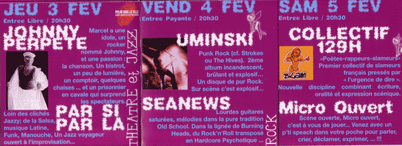 programme du café de la plage à maurepas de Février 2005
